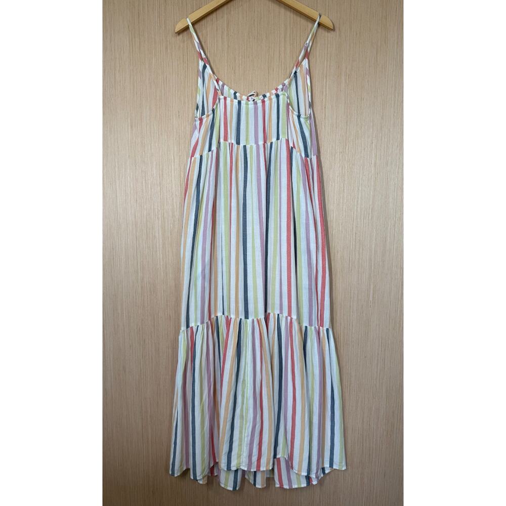 Old Navy Striped Tiered Maxi Swing Sundress Size Large Pockets Multicolor - Picture 5 of 13